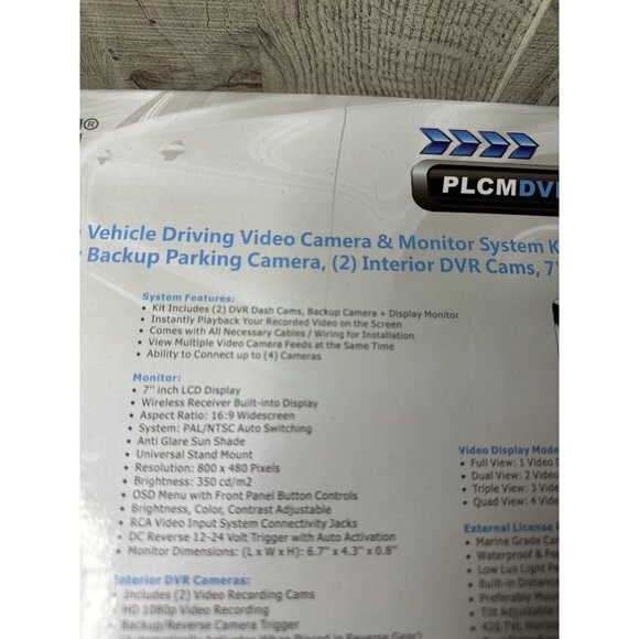 Pyle PLCMDVR72 DVR Vehicle Driving Video Camera & Monitor System Kit 7 inch - Picture 4 of 12